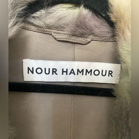 NOUR HAMMOUR OMBRÉ SHEARLING JACKET - Picture 4 of 10